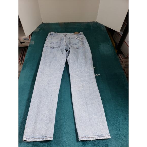 American Eagle Jeans Size 0 Womens Blue Stretch Pants High Rise Ankle Straight - Picture 11 of 14
